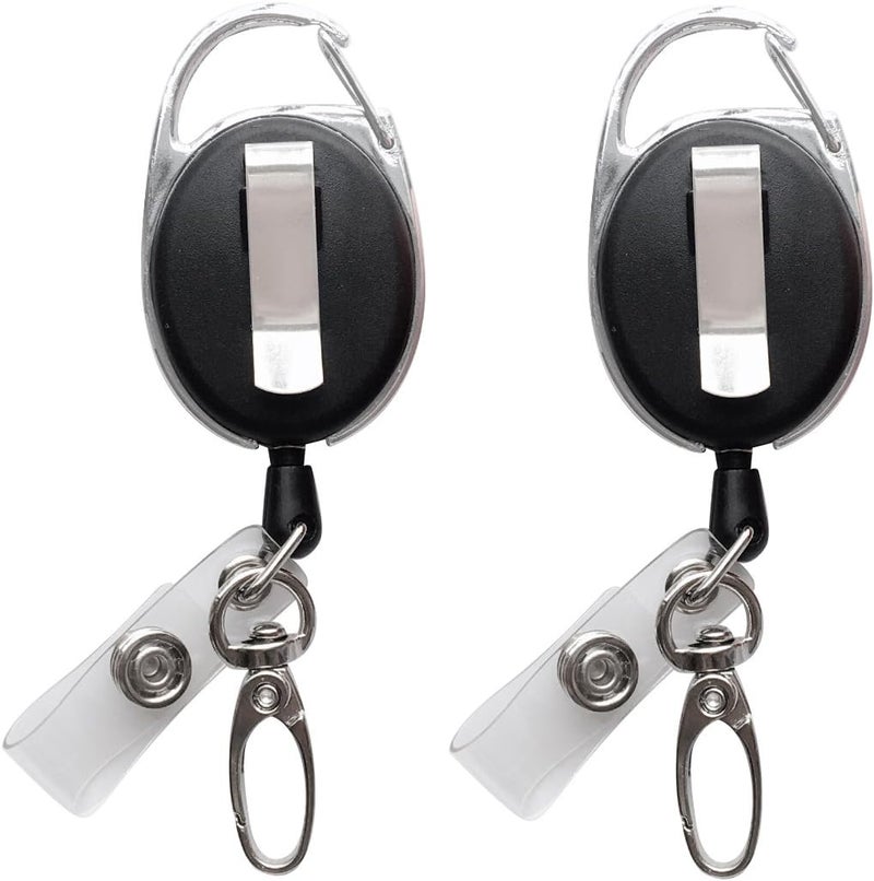 HoAoOo Retractable Badge Reel with Claw Clasp and Clip for Id Card Holders (2Pack) - Image 1